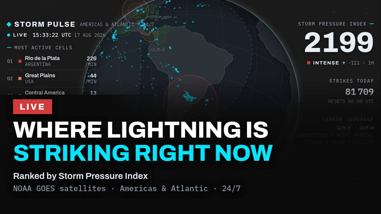 Live lightning map of the Americas